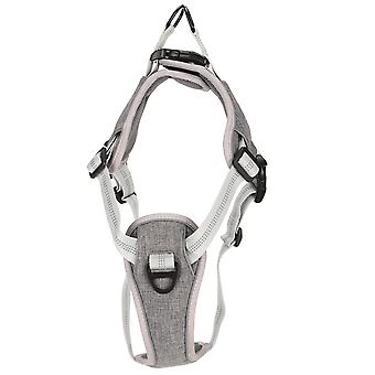 Adjustable No Pull Harness Reflective Chest and Back Vest Harness for Medium and Large DogsGrey XL
