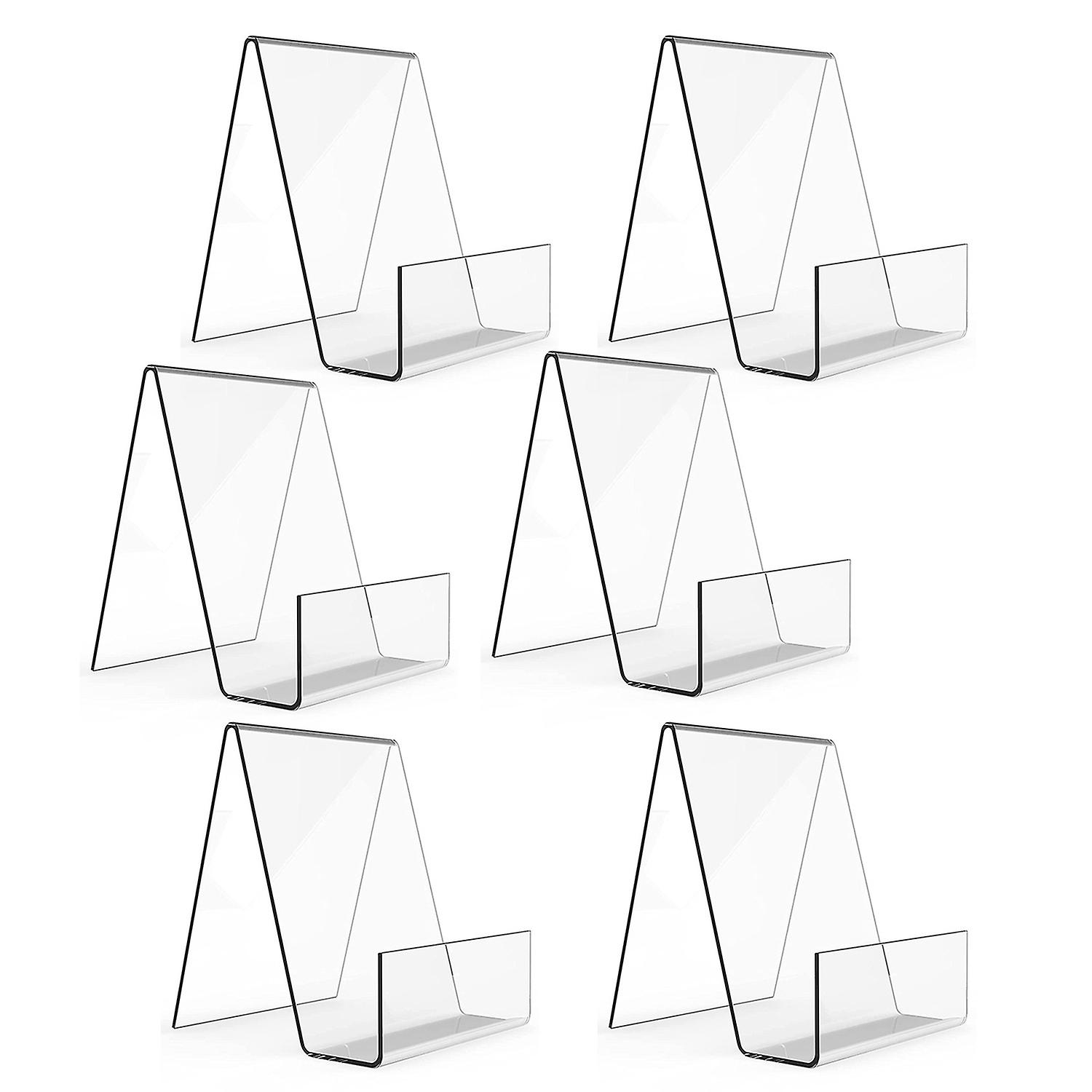 6 Pack Acrylic Book Stand Clear Easel Triangular Support Multi-functional Transparent Display Holder