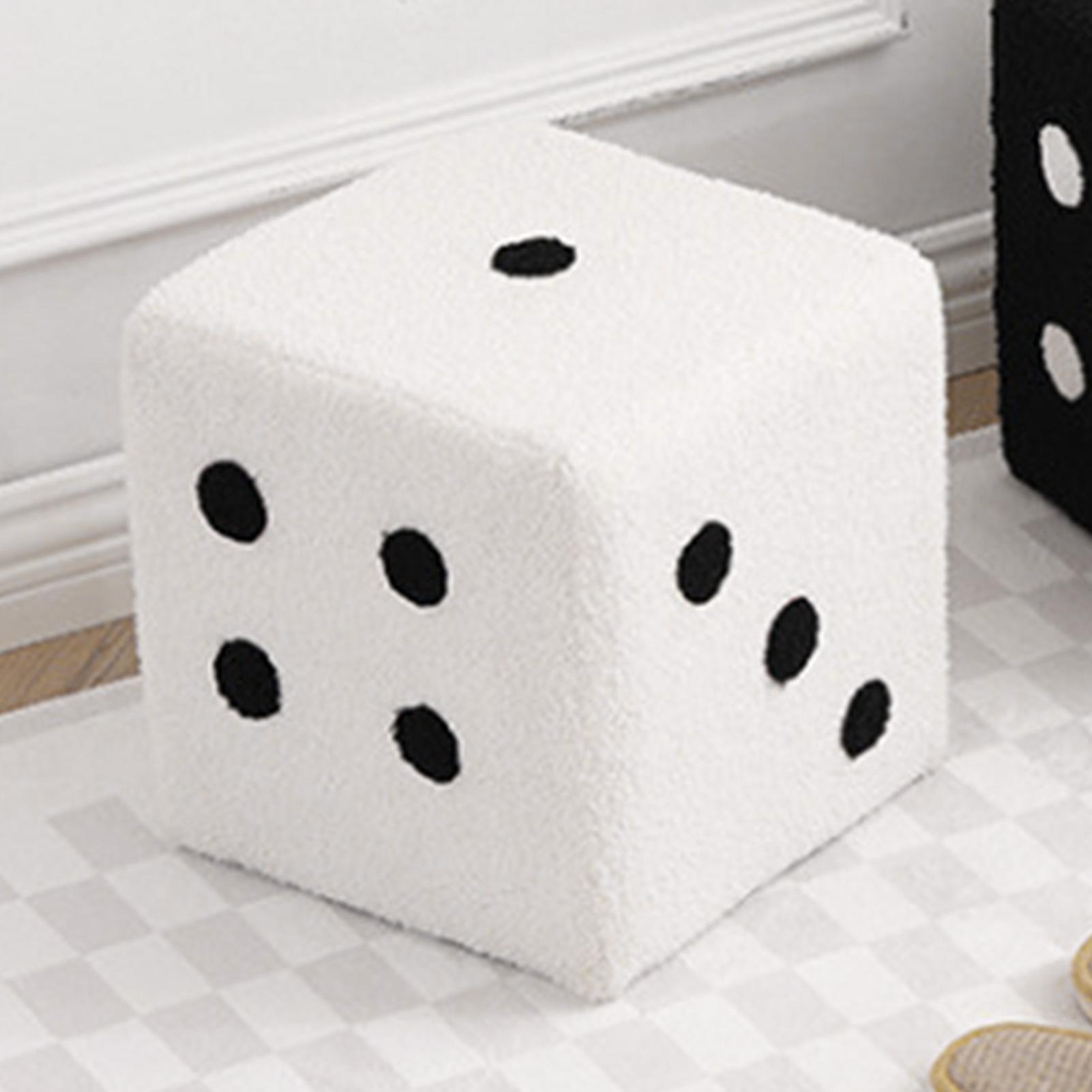 Soft Comfortable Foot Stool 20x20x20cm White Cube for Home