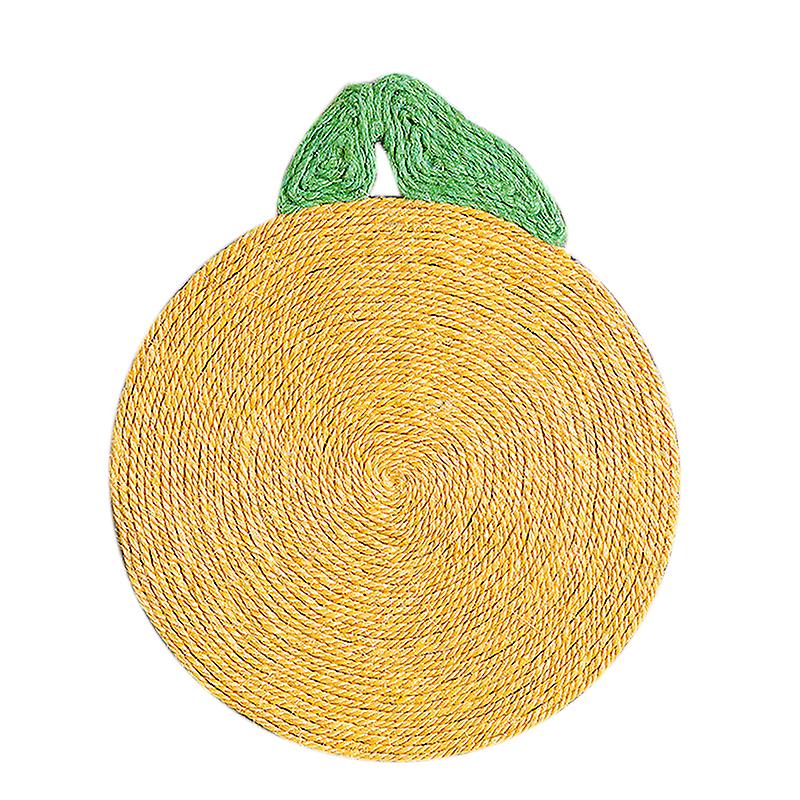 Cat Scratcher Pad Sisal Material Wearproof Large Space Cute Shape Cat Scratching Mat for Pet Cat Orange Orange