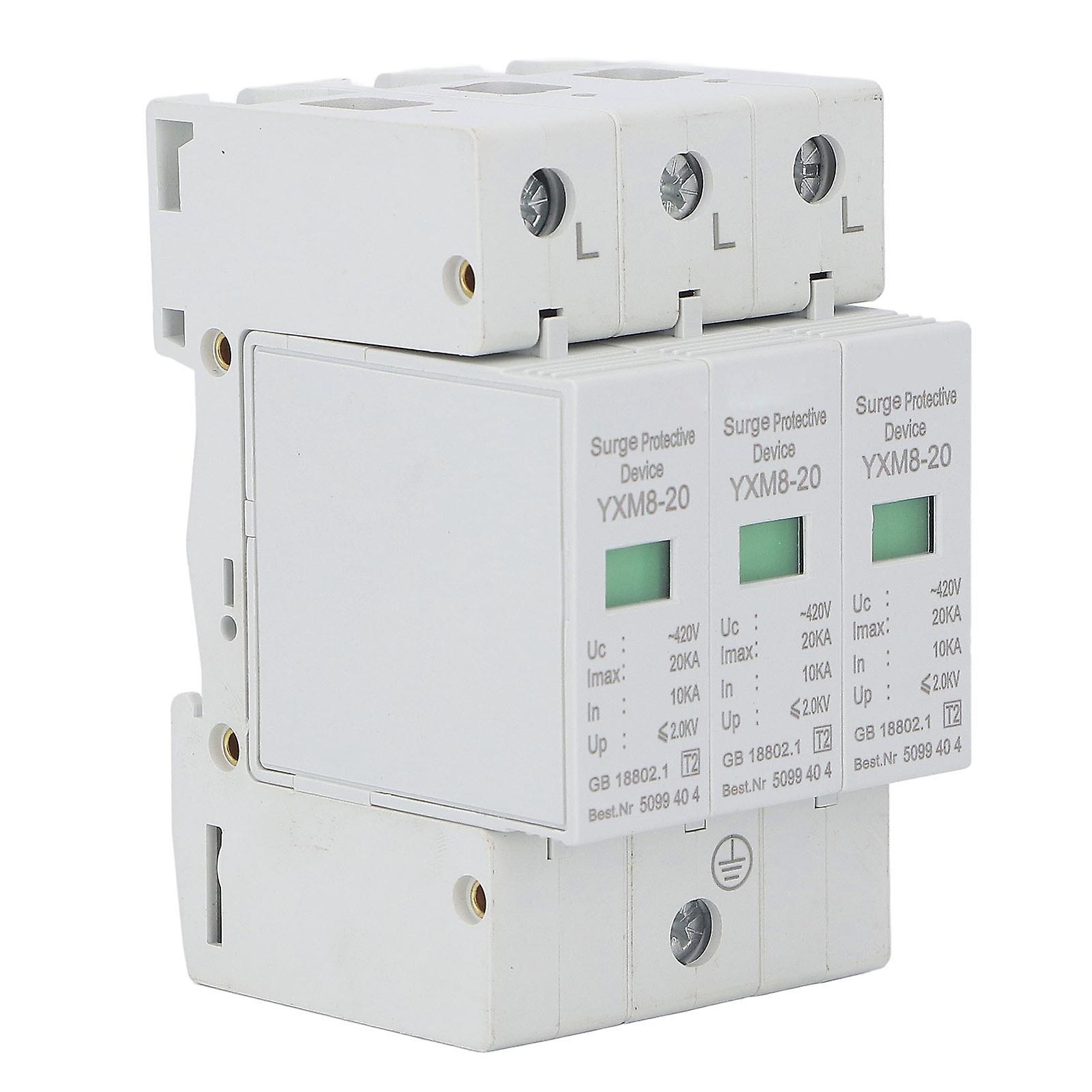 Fictory Surge Protective Device Fictory Surge Protector 3 Phase Protection Device, Flame Retardant Surge Protective Module for Home, 420V