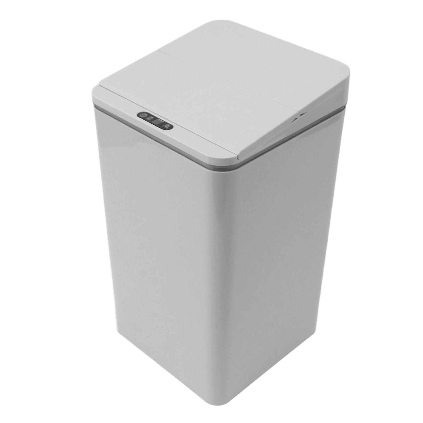 Desktop Sensor Trash Can USB Charging Foldable Lid 9L Intelligent Induction Garbage Bin for Bedroom Bathroom Office Grey