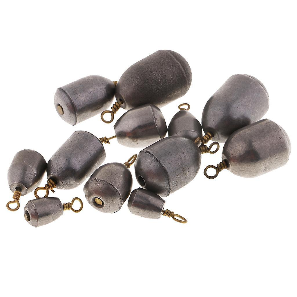 12pcs Fishing Sinker Iron Weights Bass Casting Sinker Tackle 6 Mixed Sizes