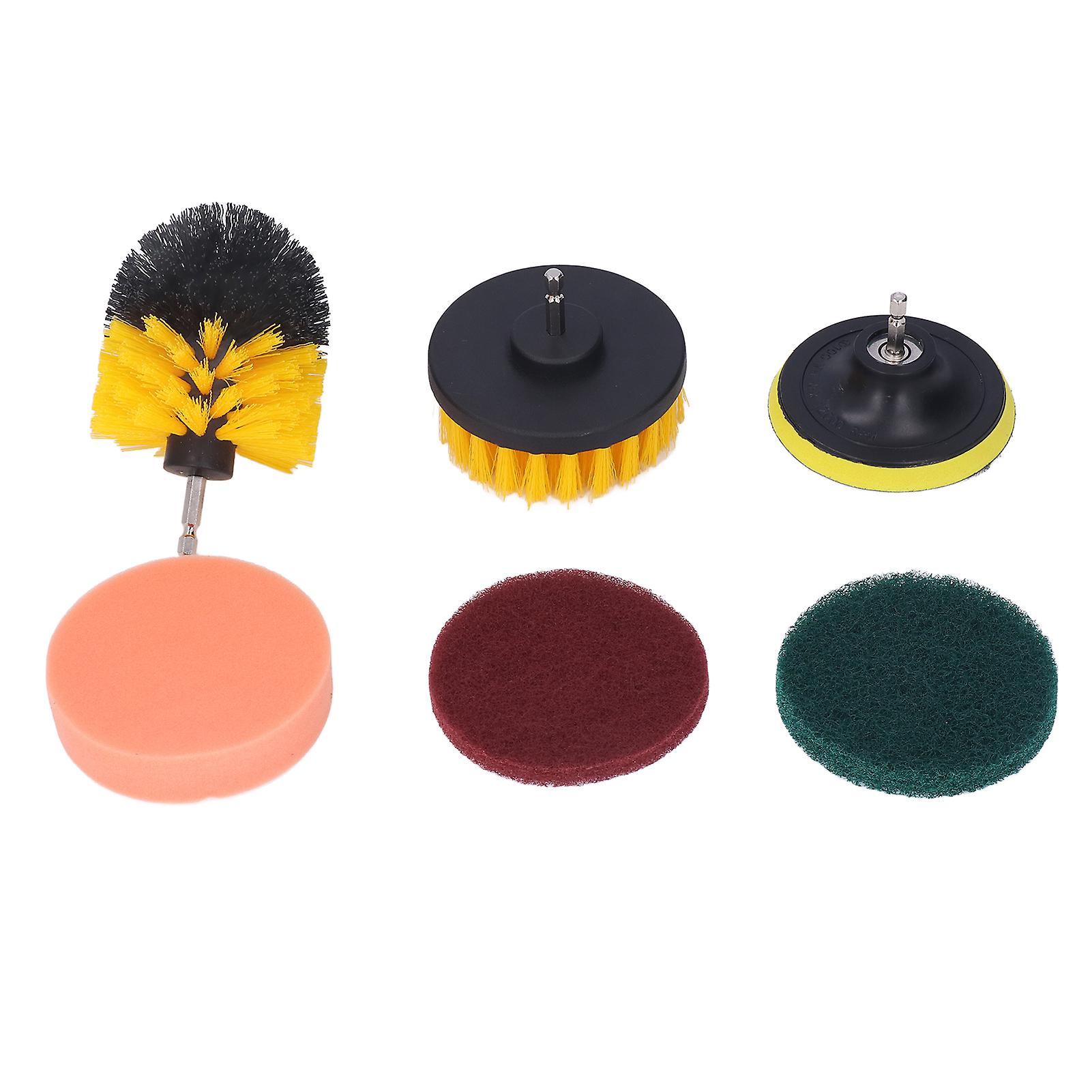 Lot de 6 brosses de nettoyage pour perceuse, connecteur hexagonal 1/4 po, PP, outil de nettoyage pour véhicule et maison