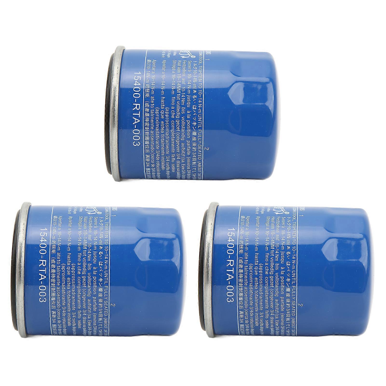 3pcs Oil Filters Metal Stable High Efficiency Engine Oil Filter 15400 Rta 003 Replacement for Accord