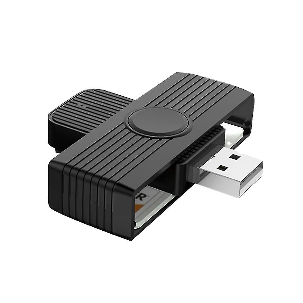 ROCKETEK CR318 USB2.0 Smart Card Reader SIM/ID/CAC Card Connector Adapter compatible with Mac Windows Computer