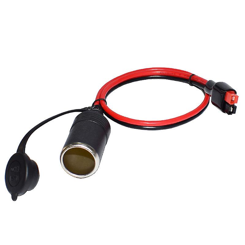 12V Female Cigarette Lighter 12awg 30a Heavy Duty Cable With Anderson Powerpole For Device Transfer/connection 0.5m