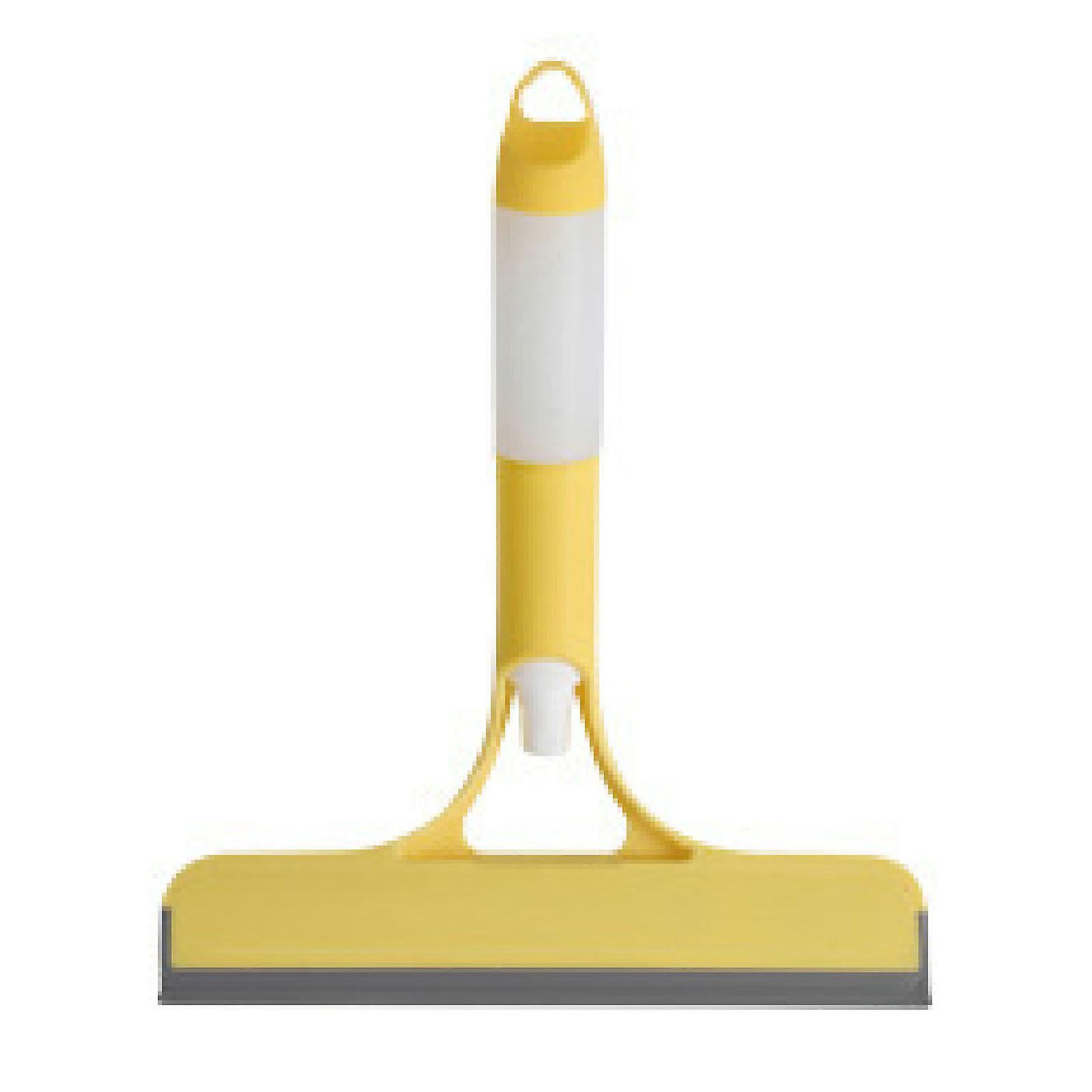 Window Wiper 3 in 1 Water Spraying Efficient Portable Glass Cleaning Squeegee for Mirror Tile Yellow 