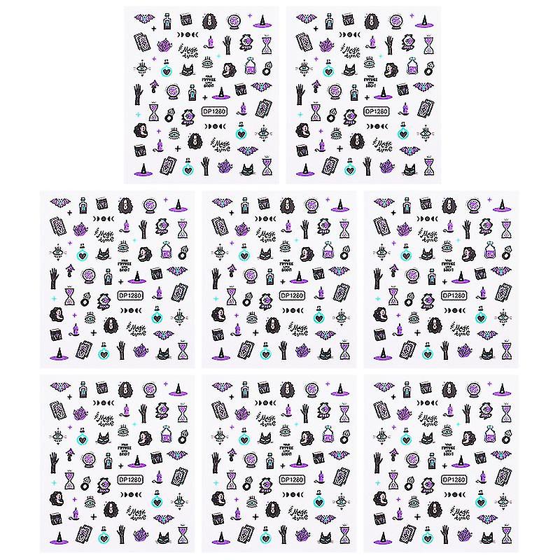 8sheets Nail Tattoos For Halloween Decorations