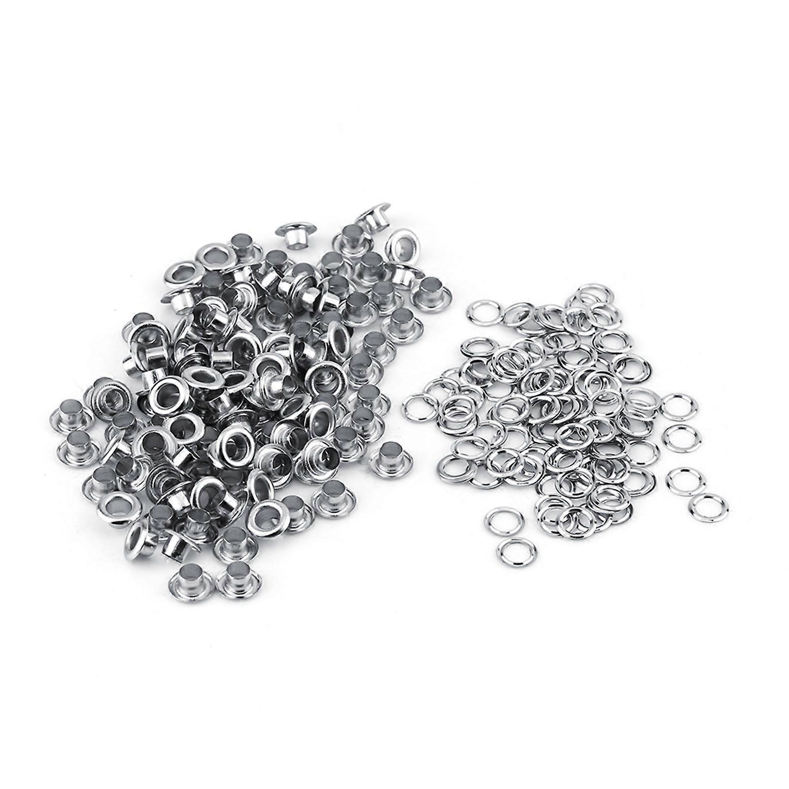 5mm Metal Eyelets Washers Grommets Scrapbooking Leather Craft (Silver)