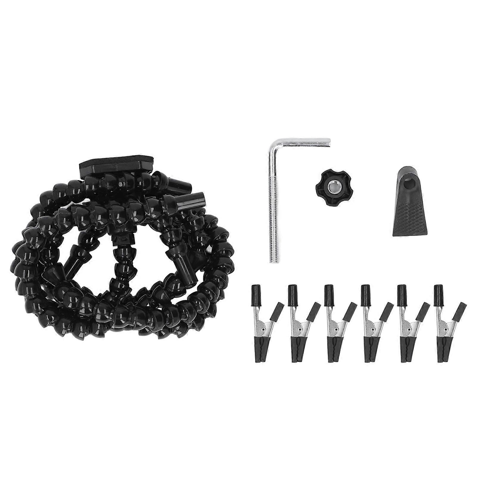 Soldering Helping Hands Station PCB Flexible Third Hand Arms Tool for Crafts Workshop 5 Claws Black