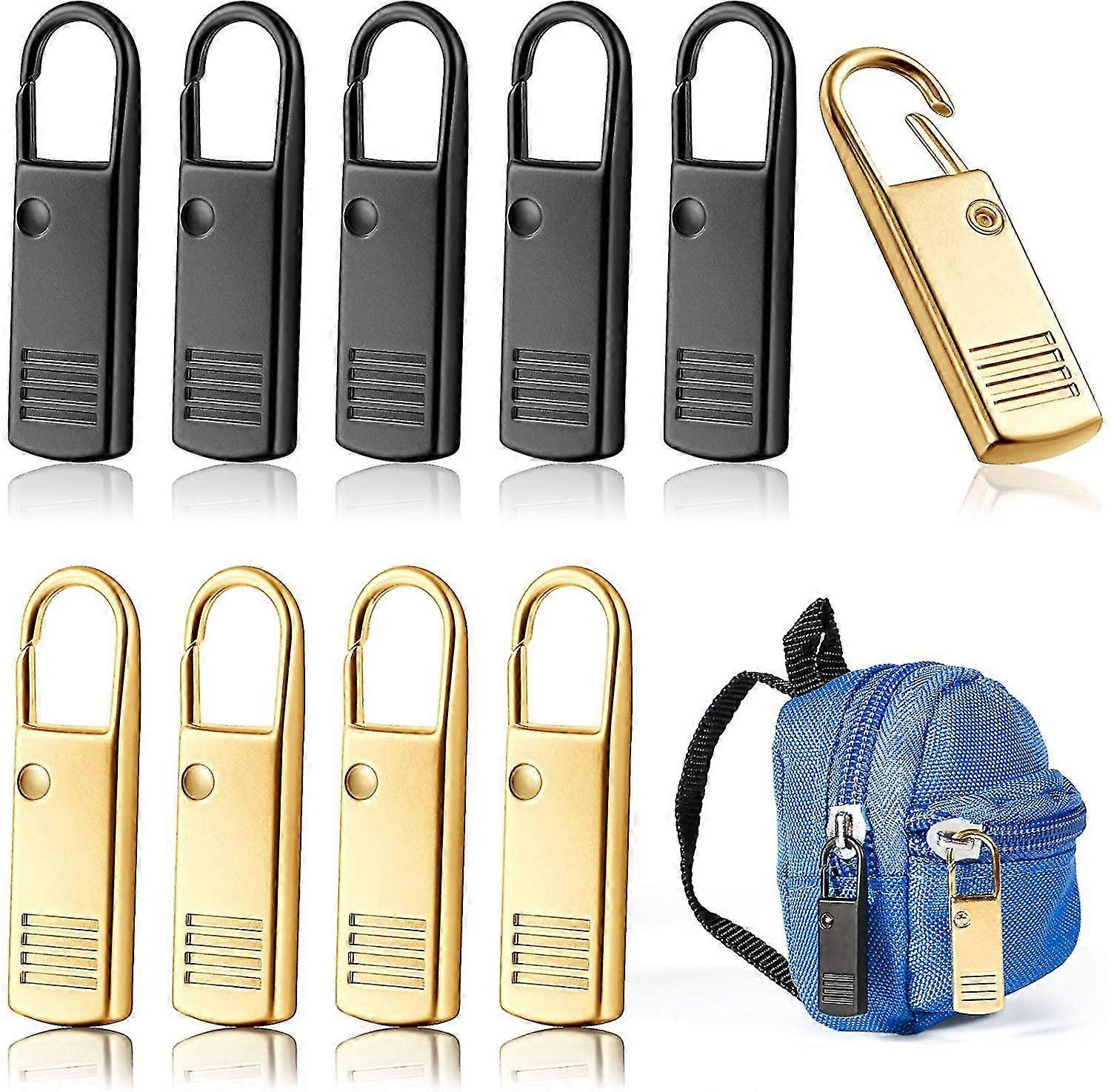 10 Replacement Zipper Pull Tabs, Metal Zipper Pull Head