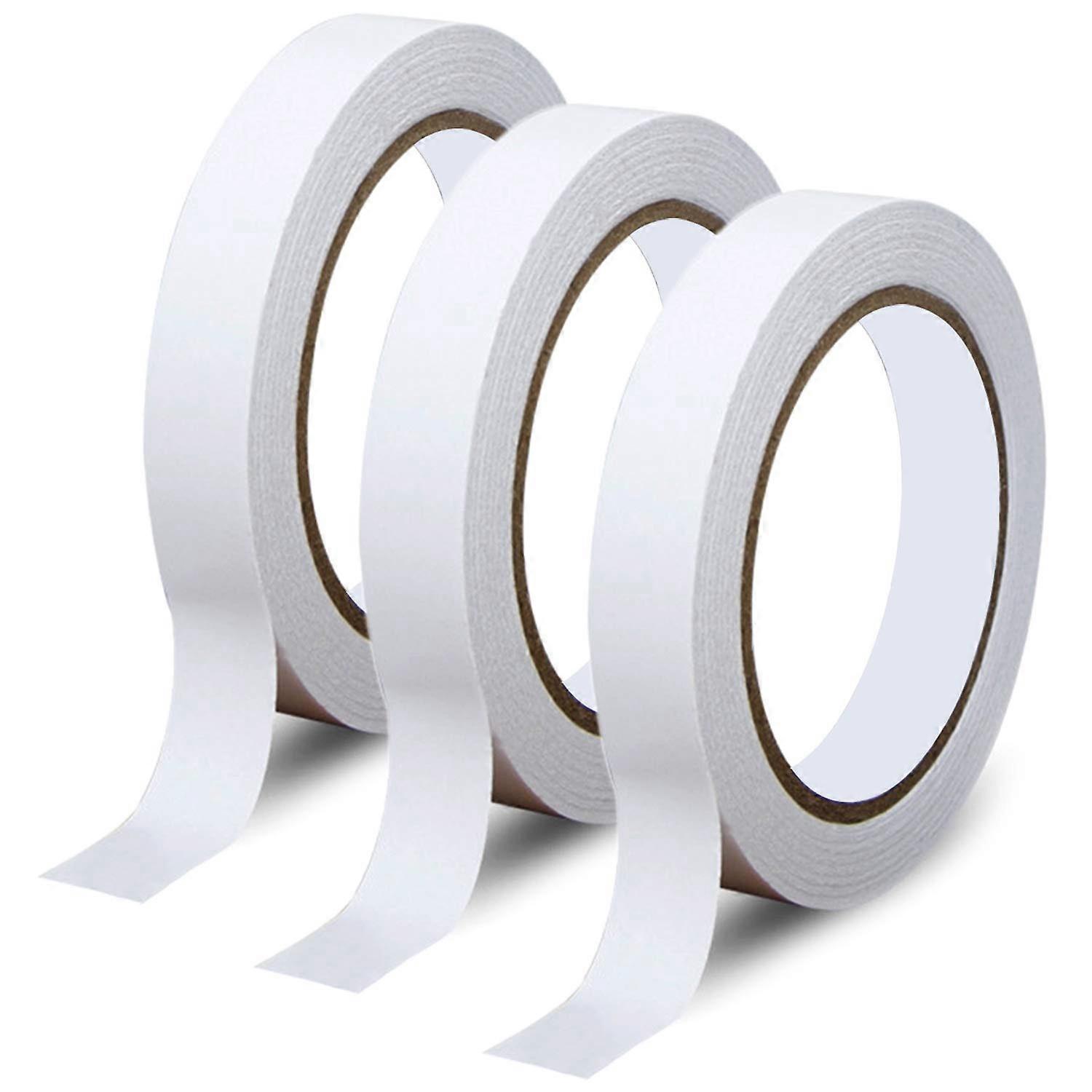 3 Rolls Double Sided Tape Set Strong Sticky Tape for Office DIY Crafts, 8 Meters Long, 10mm Wide