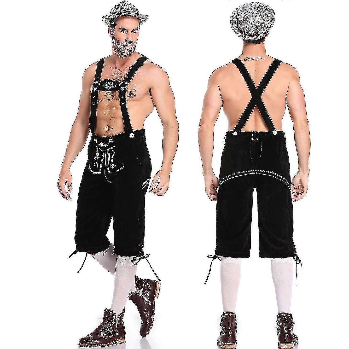 Herren Rman Bavn Oktoberfest Lederhose Hose Kostüm