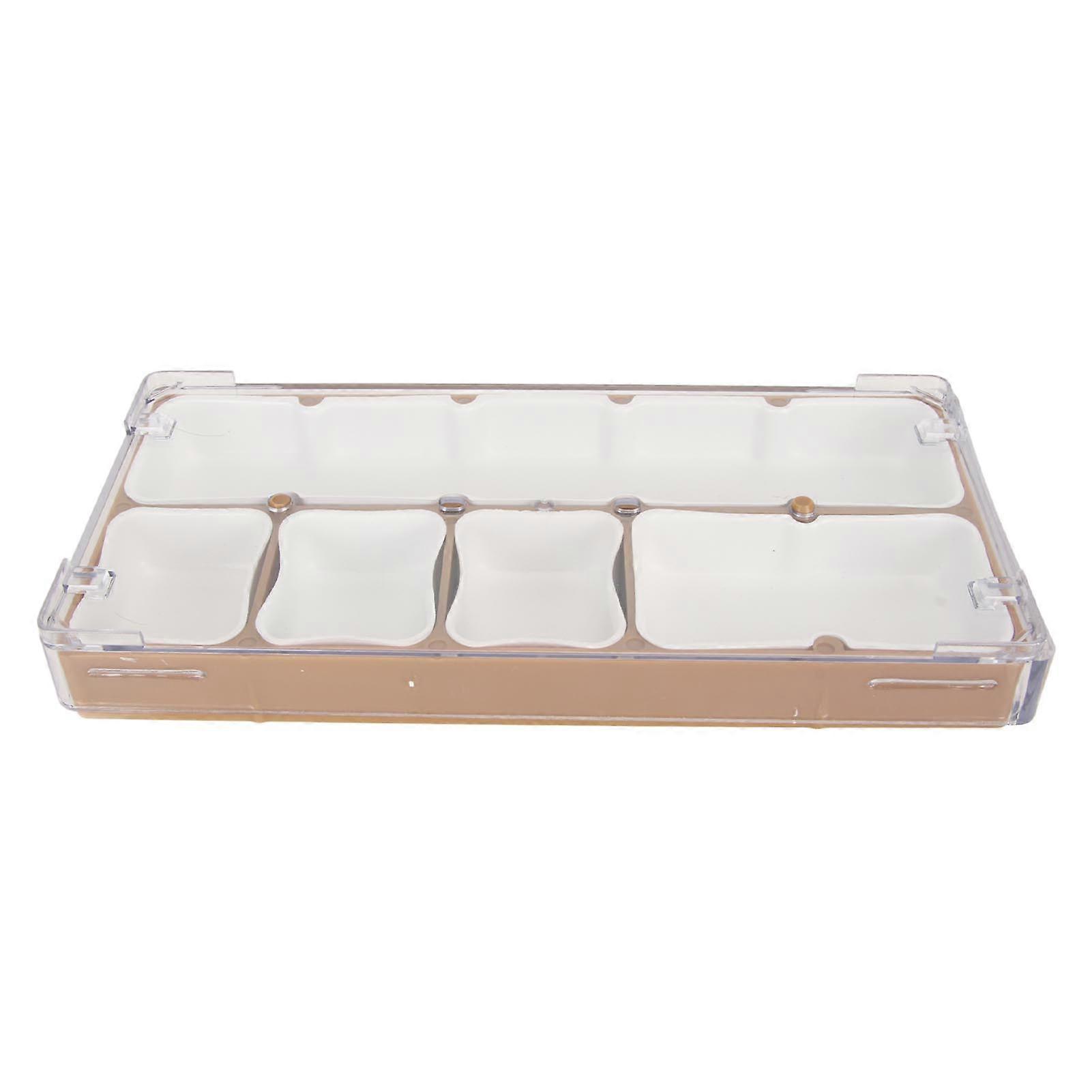 Watch Parts Storage Box Portable Rubber Liner Stackable Watch Compartment Organizer With Lock Brown