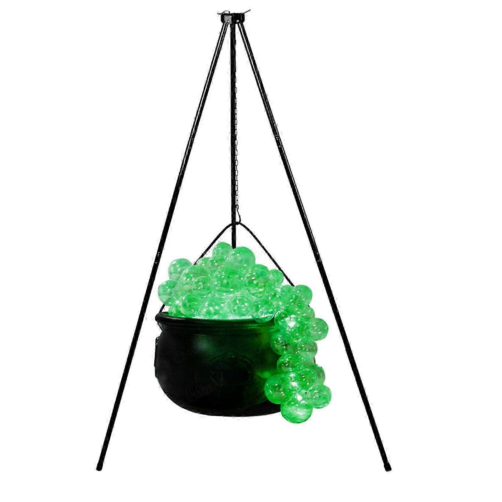 Bubbling Cauldron Set Large Witches Cauldron With String Light Black Plastic Bowl Candy Bucket Halloween Outdoor Indoor Decoration -CHN