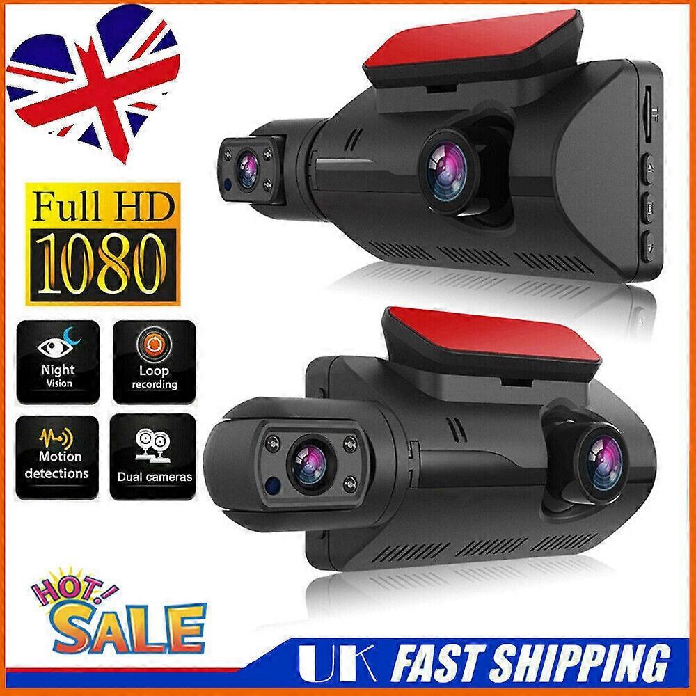 Car Dash Cam 1080P Dual Lens Recorder G Sensor DVR Front Rear Camera Video UK NO.9802