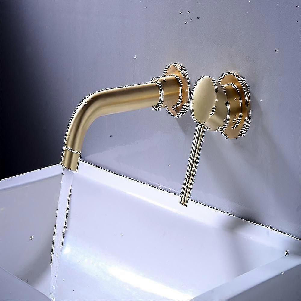 Copper Bathroom Sink Faucet Brushed Gold
