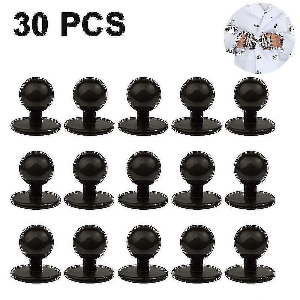 30 Pcs Chef's Jacket Buttons Plastic Buttons Ball Buttons