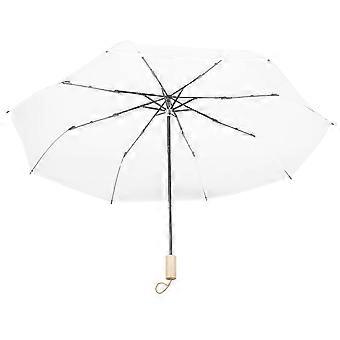 Transparent Umbrella Portable Automatic Umbrella Windproof Clear Umbrella Wood Handle Umbrella