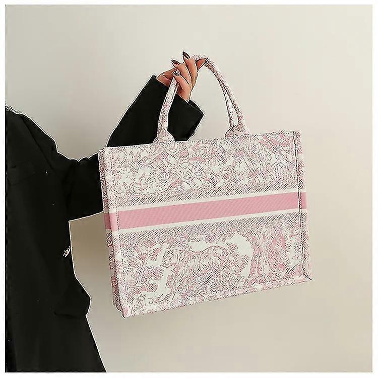 Pink Print Canvas Tote Book Shopper-Splendid