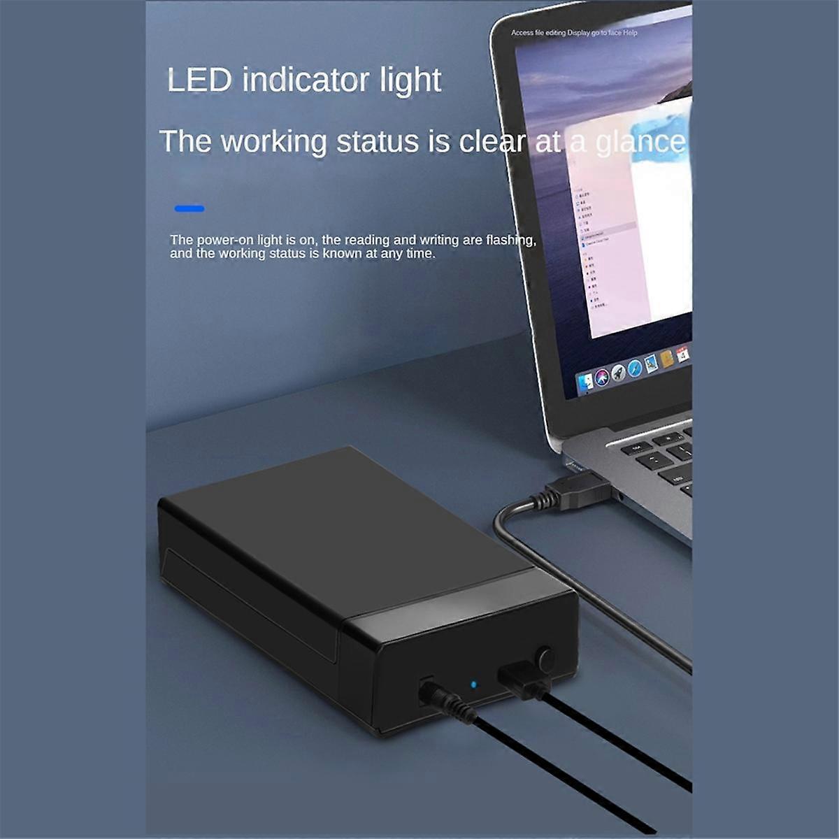 External HDD Case 2.5/3.5 Inch SSD External Hard Drive Box Enclosure SATA to USB 3.0 Hard Disk Case Adapter EU Plug