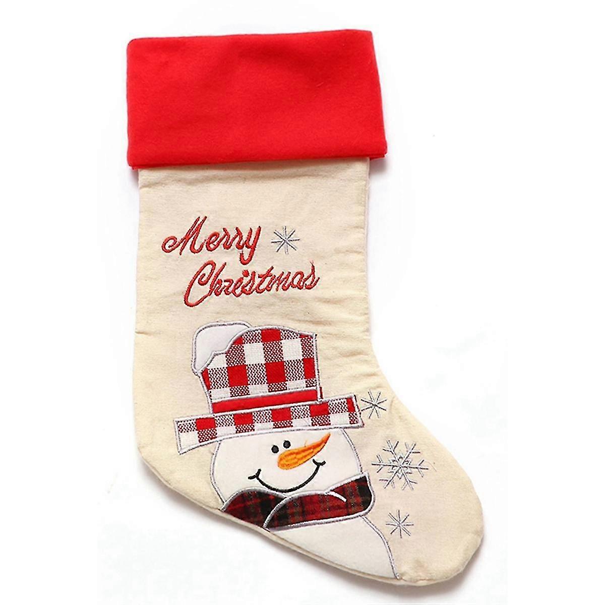 Christmas Stockings , Classic Holiday Decoration And Gift Holder Candy Bag