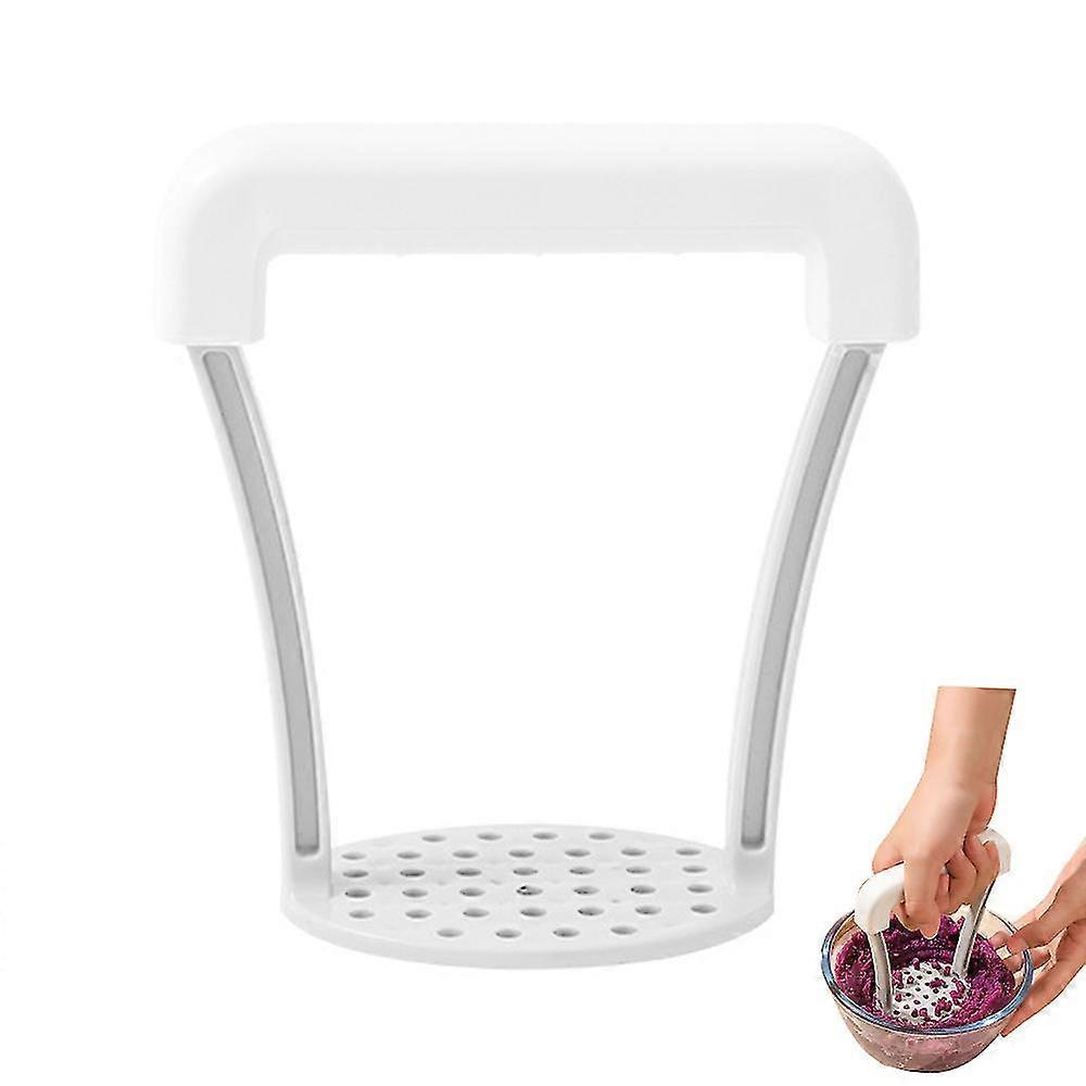 Potato Masher with Non Slip Heat Resistance Handle and Large Round Press Plate