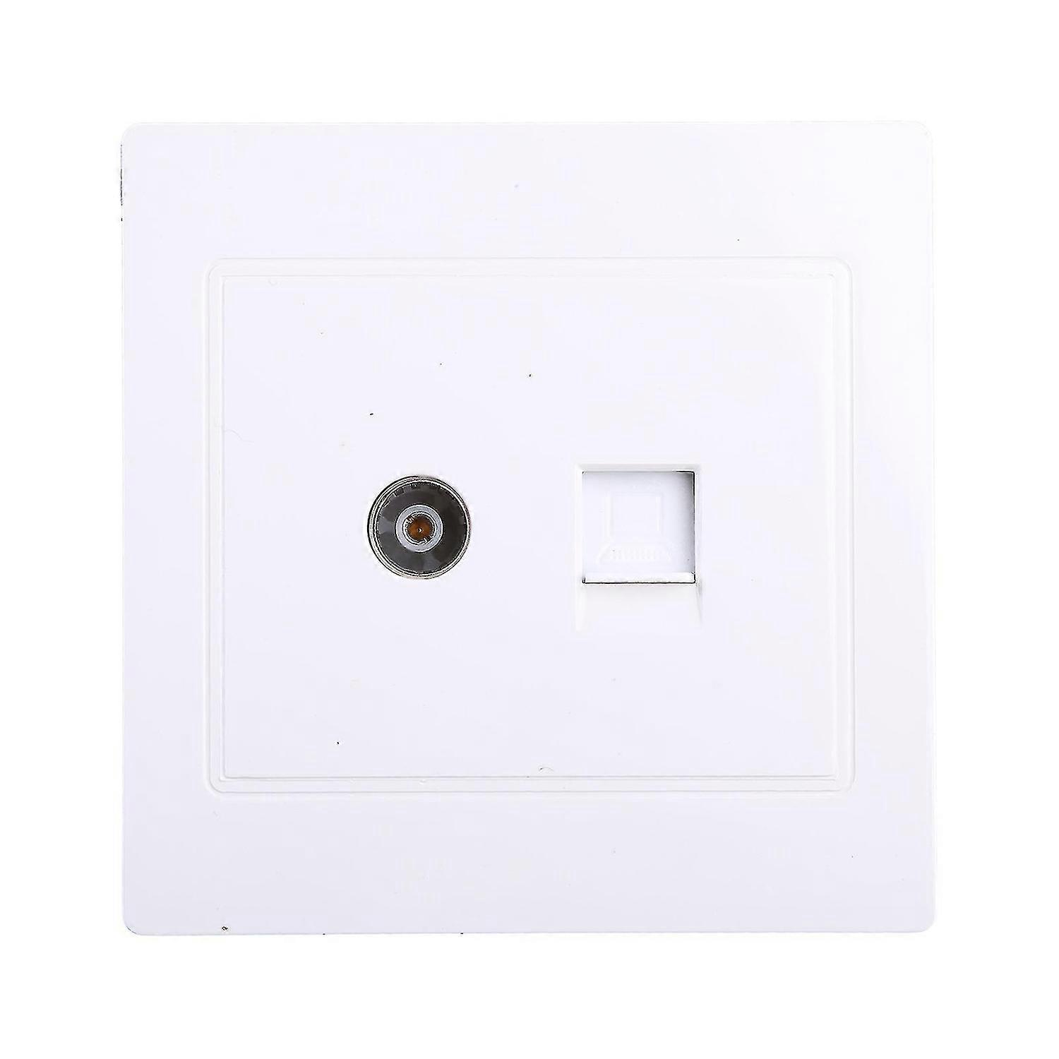 Rj45 Network Adapter+tv Antenna Coaxial Wall Mount Output Faceplate Panel Socket