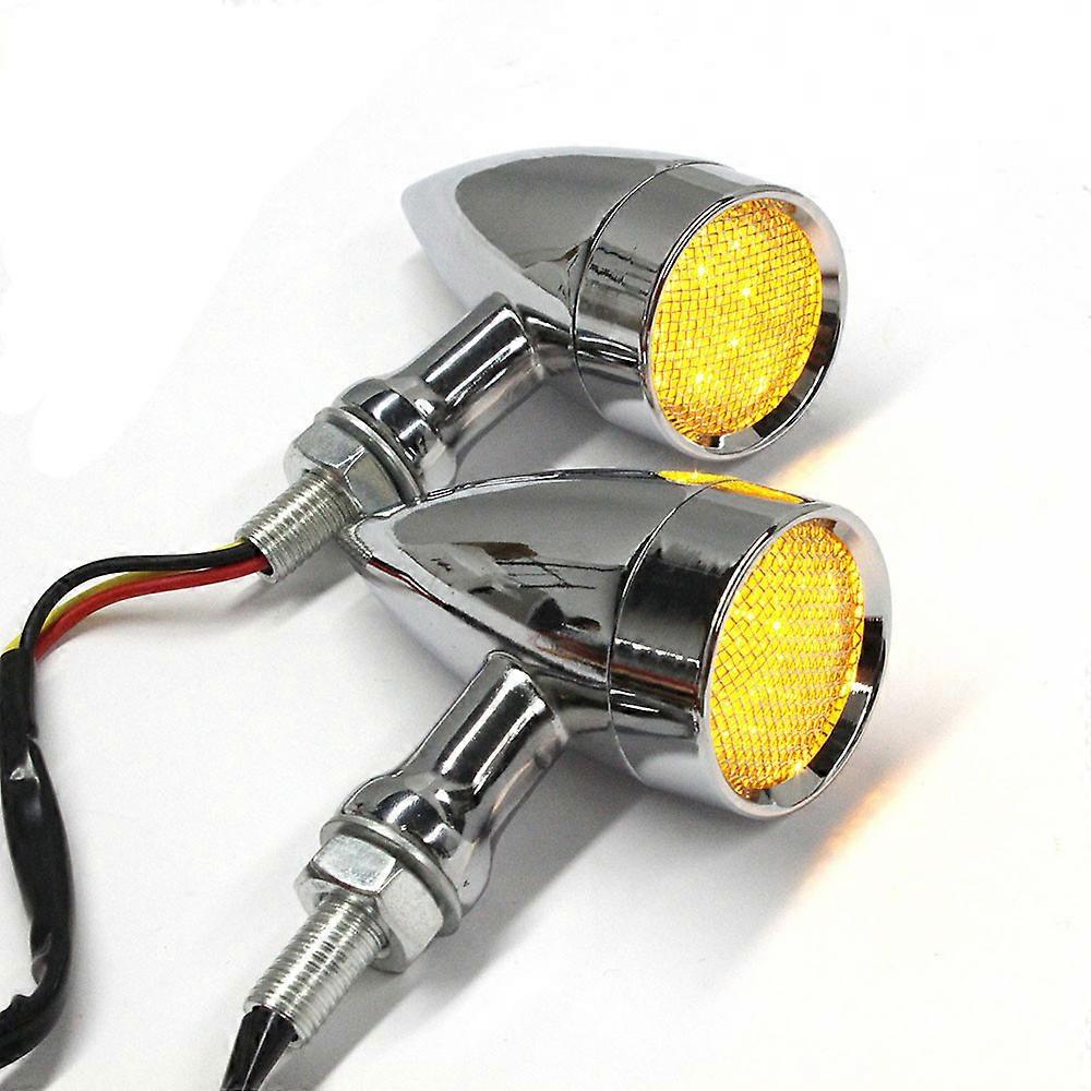 Motorcycle Black Bullet LED Brake Running Turn Signal Tail Light For Bobber Cafe