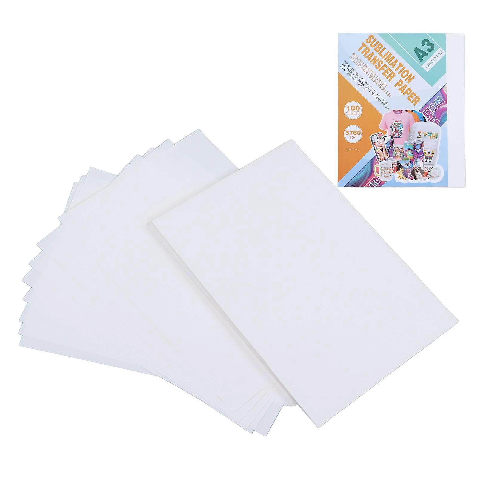 100Pcs Heat Transfer Paper Dye Sublimation A3 Good Printing Effects for Inkjet Printers