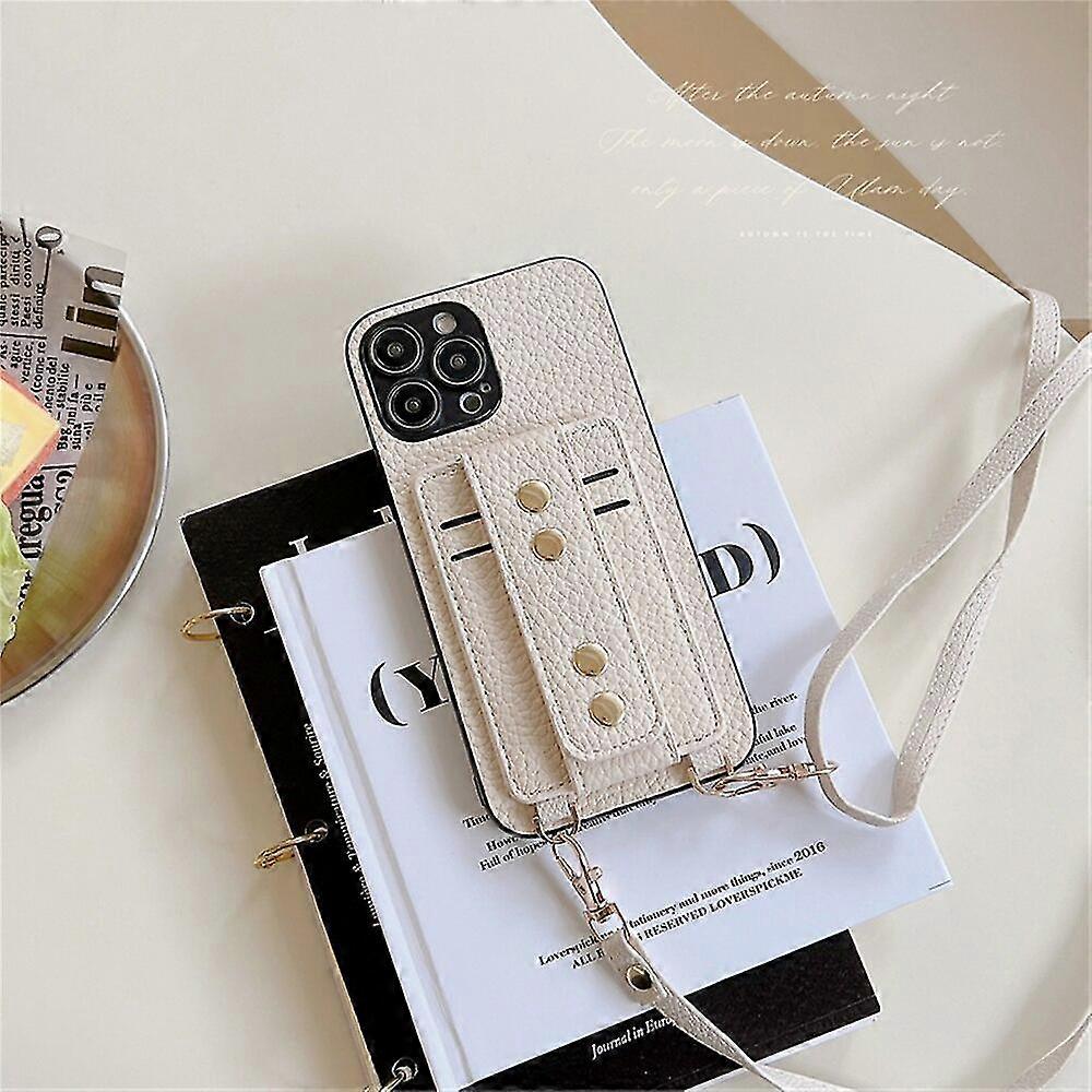 Crossbody Leather Lanyard Wallet Stand Case Compatible Iphone 14 Pro Max/14 Pro/14 Plus/14 With Wristband