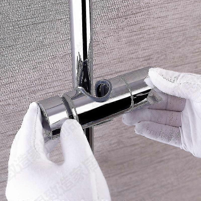 Support de douche à main remplaçable, support de pomme de douche, abdos chromés (argent)