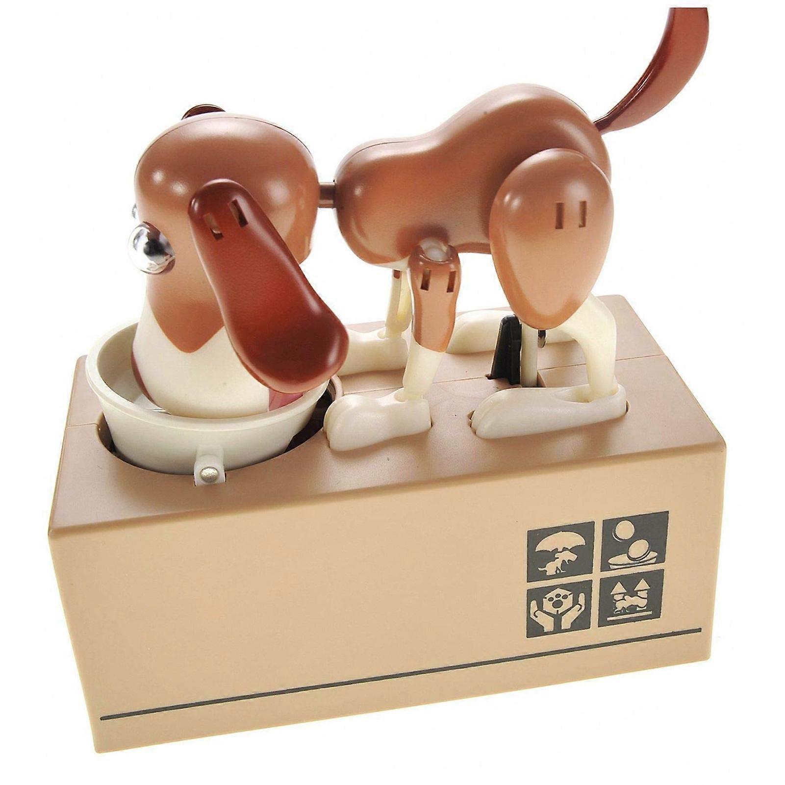 Little Dog Puggy Bank Battery Powered Robotic Coin Munching Toy Money Box Saving Money Coin Bank for Kids