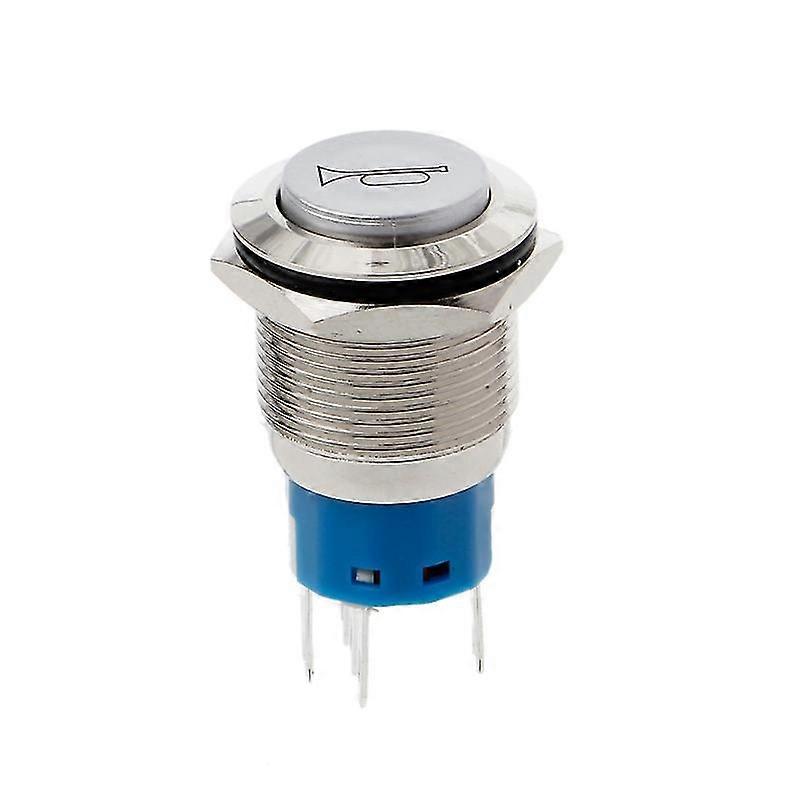 19mm Led Momentary Horn Button Metal Push Button Lighted Switch 12v