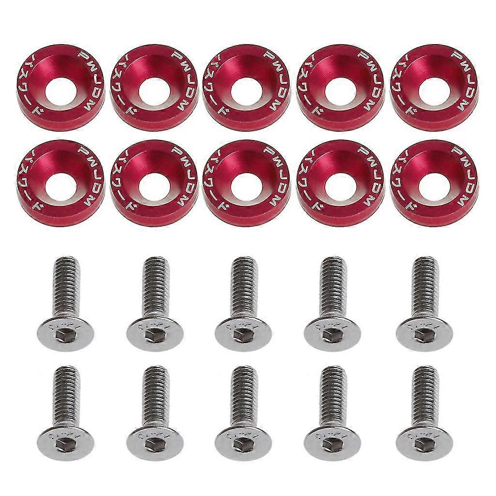 Tuning Araba Çamurluk Yıkayıcı Tampon Motor İçbükey Jdm Vidalar Yıkayıcılar M6 Cıvata Vida
