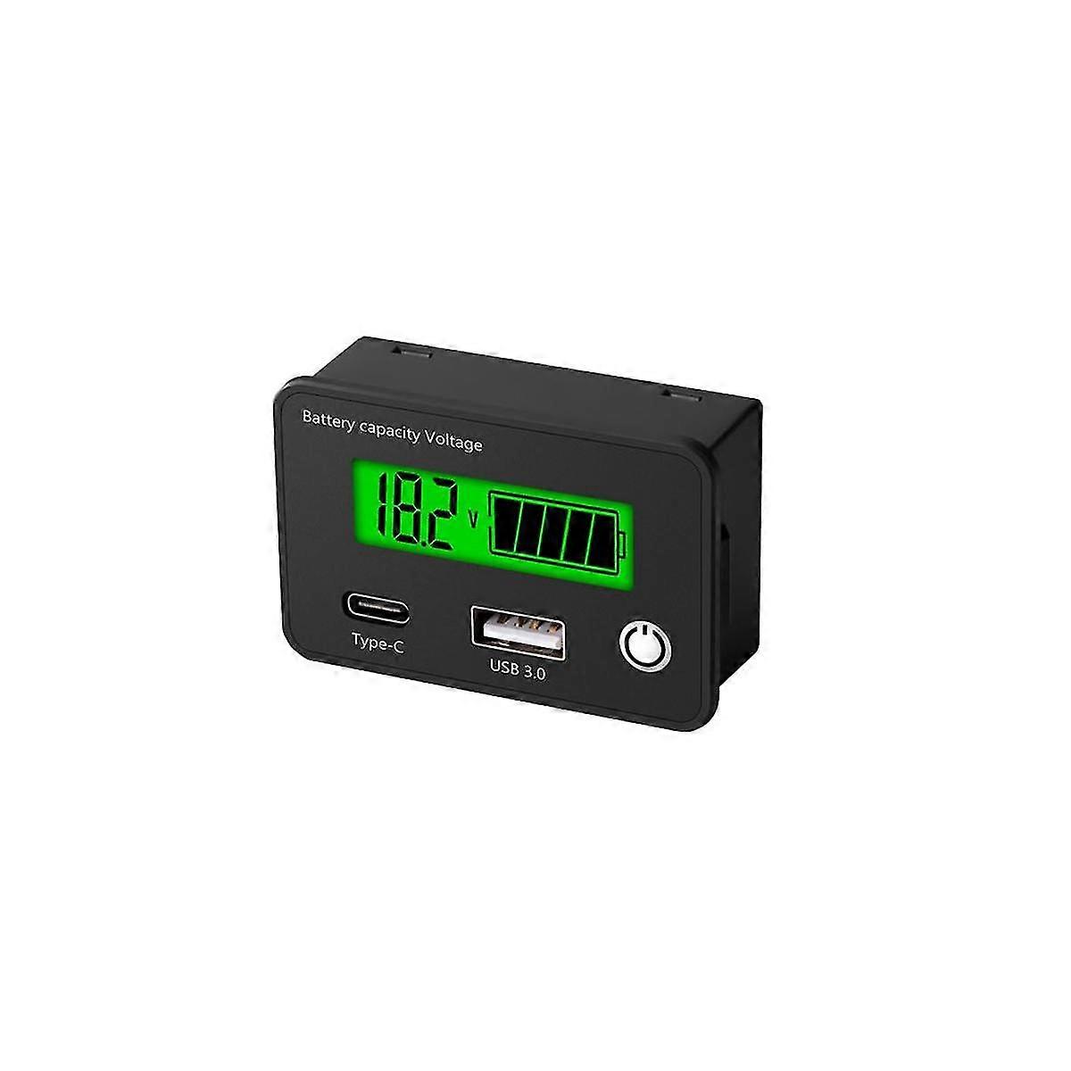 Dc8-30v Battery Capacity Indicator Lead Acid Lithium Batteries Level Tester Usb 3.0digital Voltmete
