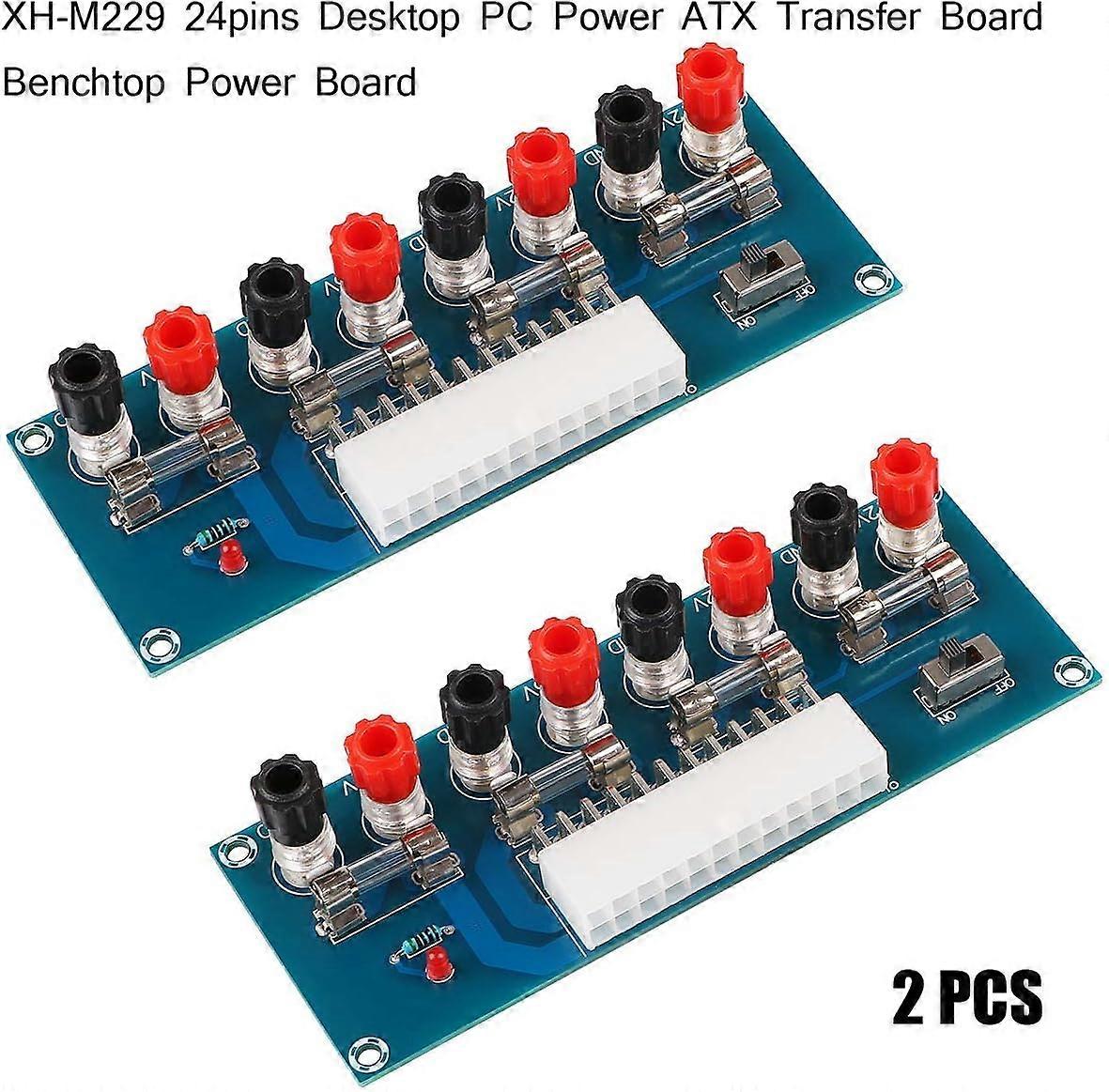2pcs 24Pins ATX Benchtop Adapter Power Supply Board Computer ATX Power Supp