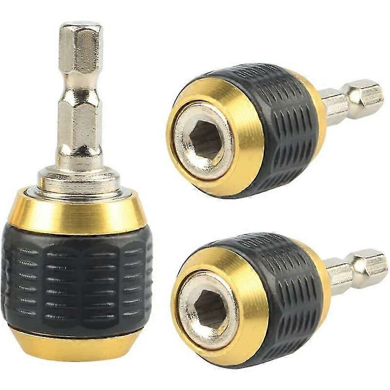 3pcs Drill Chuck Universal 1/4" Hex Handle Retractable Drill Chuck Adapter
