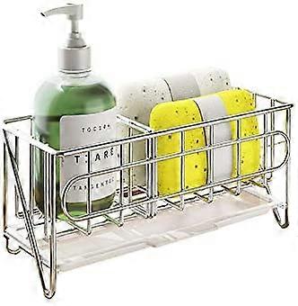 Kitchen Sink Organizer Sponge Holder, Silver