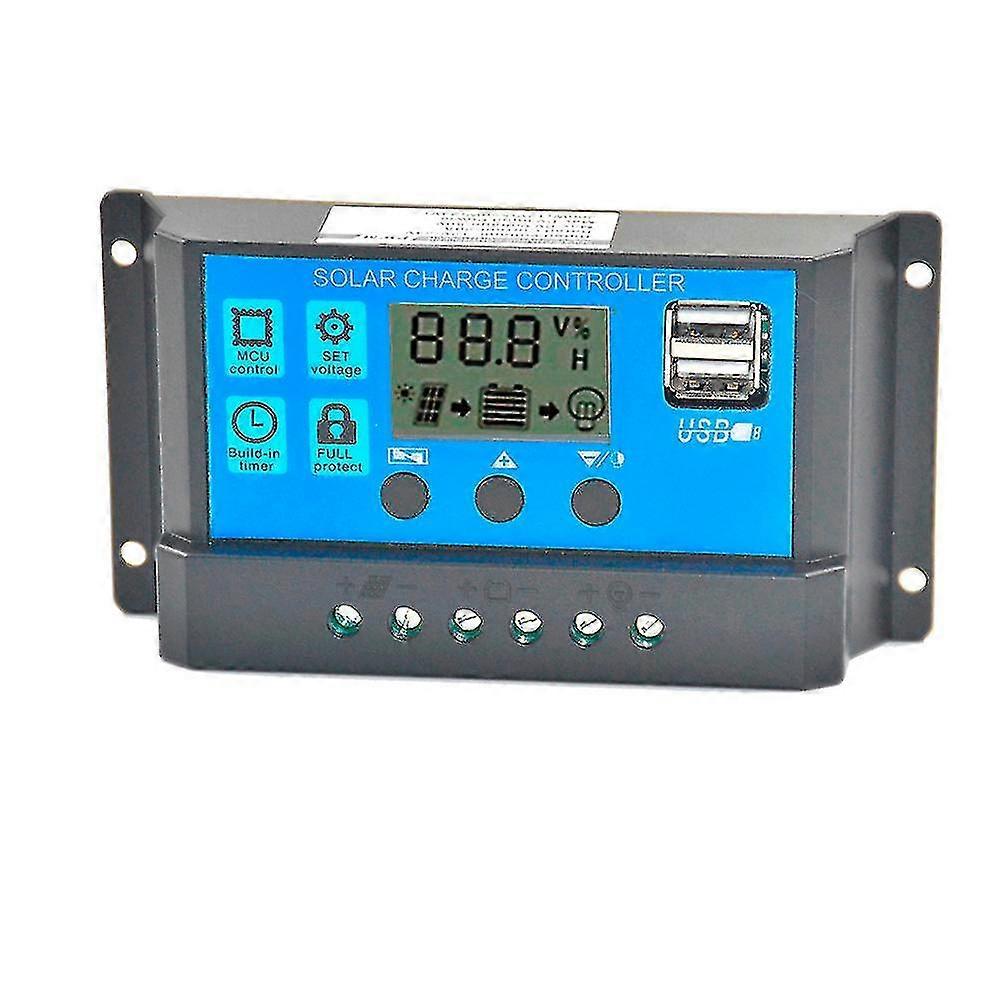 Solar Panel Regulator Charge Controller Usb 60a 12v-24v With Dual Usb Charger