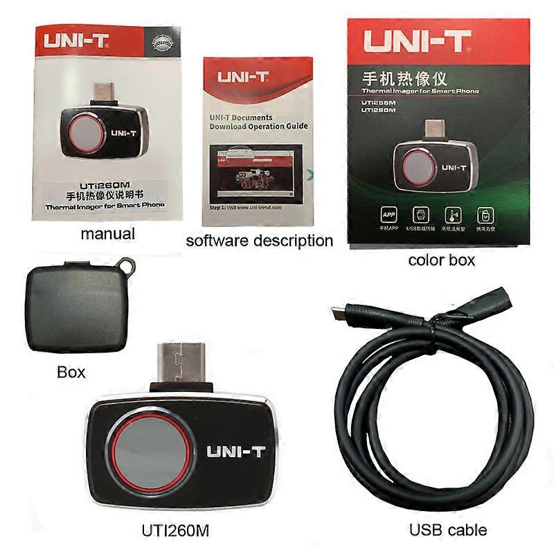 UNI-T UTI120/UTI260 מצלמה תרמית ניידת עבור טלפון אנדרואיד IP65 25Hz בדיקה תעשייתית זיהוי אובדן חום מצלמת אינפרא אדום