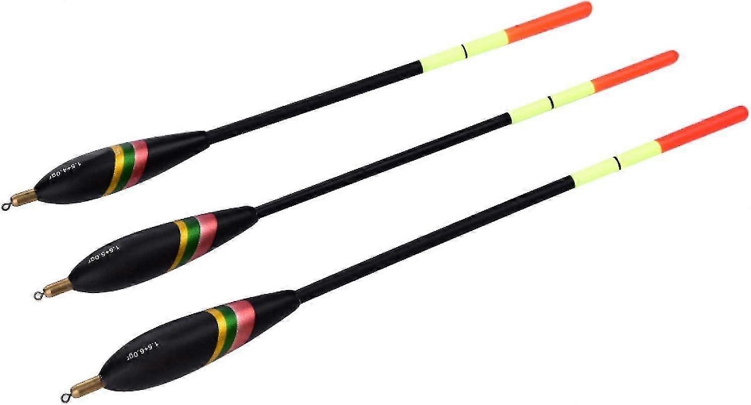 عوامات الصيد 3 قطعة 1.5 + 6 جرام 1.5 + 5 جرام 1.5 + 4 جرام الخشب الصيد يطفو أنبوب بوبرز ، أحجام متنوعة العوامات معالجة الصيد الخشنة ، عوامة الصيد العمودي Waggl