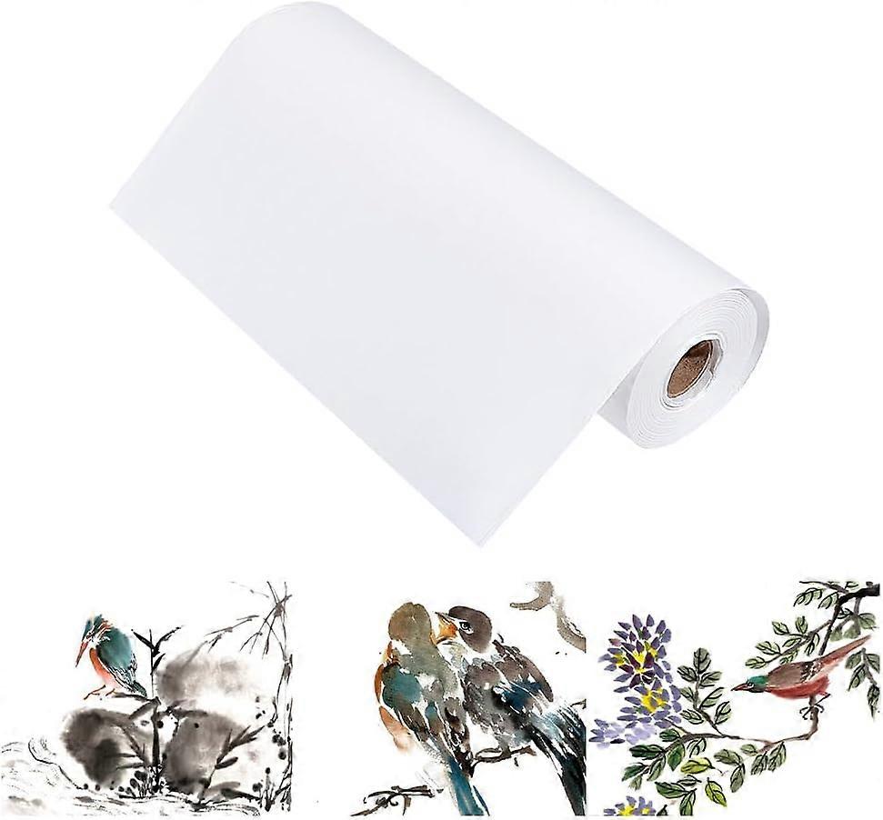 Chinese Calligraphy Xuan Paper Thickened Rice Paper Sumi Calligraphy Paper without Grids Xuan Paper Roll for Painting Calligraphy Brush Ink Writing 50