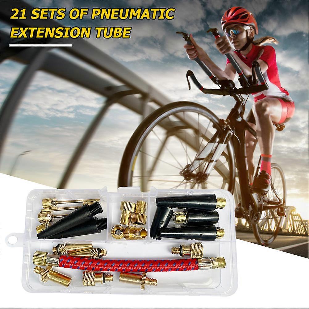 21pcs εξάρτηση προσαρμογέων εύκαμπτων σωλήνων αέρα ποδηλάτων εργαλεία επισκευής ποδηλάτων φουσκωτά υπαίθρια αντι-αντίσταση στοιχεία επισκευής