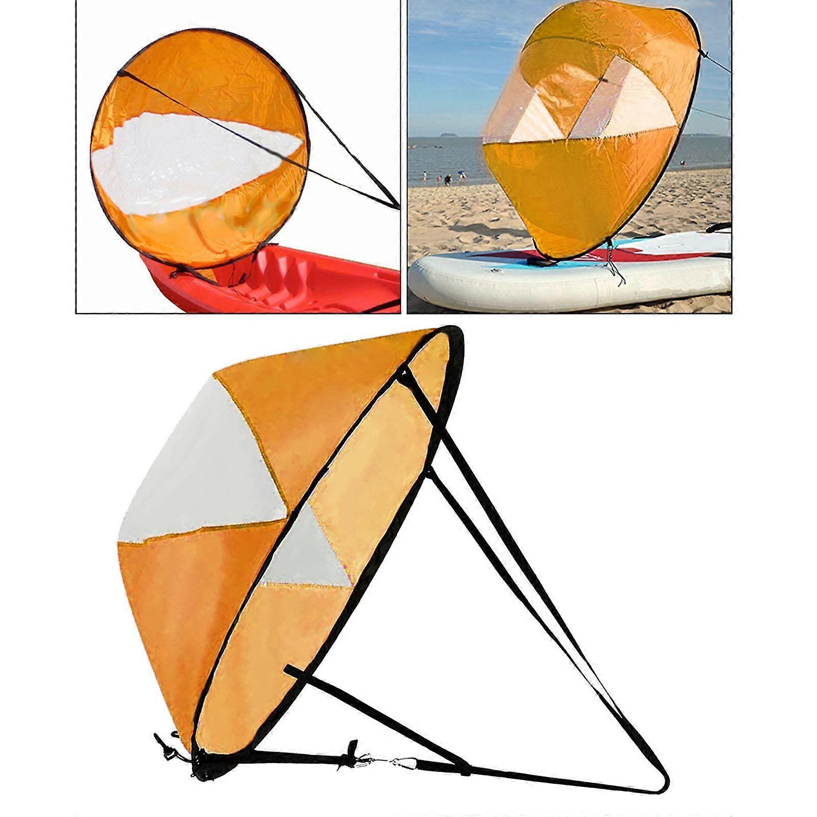 Kayak Downwind Wind Sail,42" Foldable Paddle Board Rowing Windsurfing w/Clear Clear Window for Kayaks,Canoes,Inflatables,Expedition Boats Instant Sail