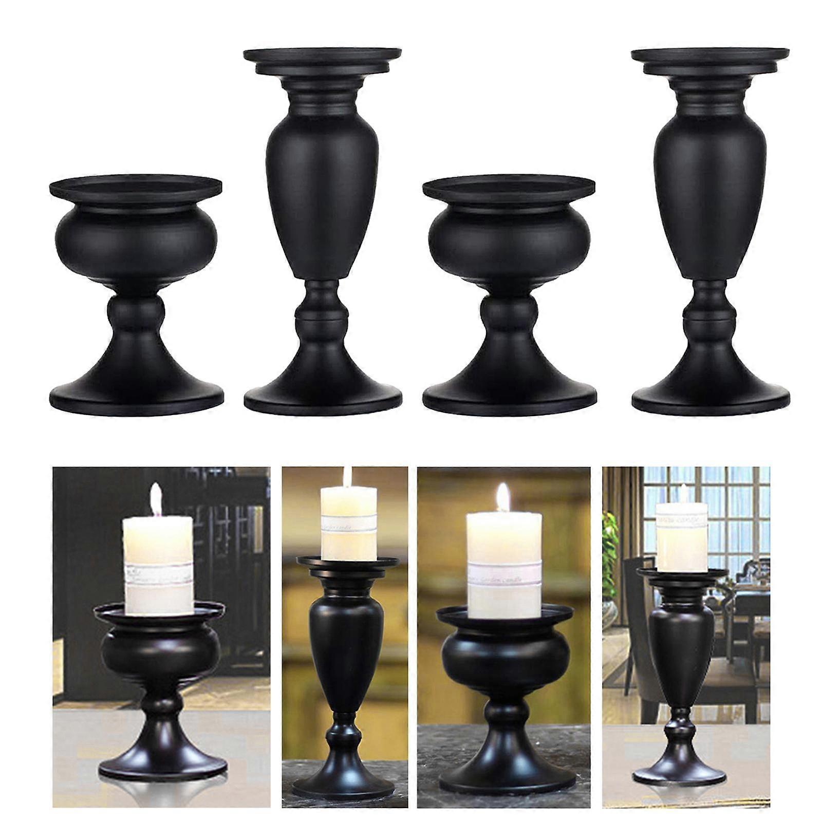 4pcs Pillar Candle Holder Pillar Table Centerpieces Candlesticks Dining Gift