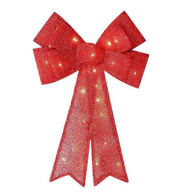 LED Red Bows Christmas Decorations, Christmas Bows for Wreaths