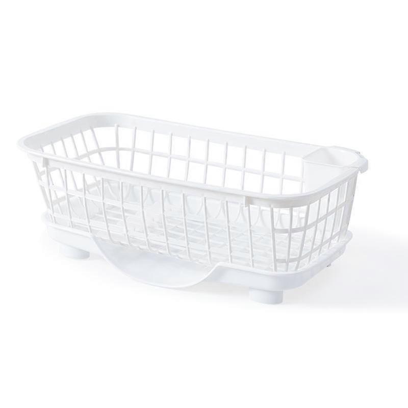 White Dish Drying Rack with Detachable Base - Fast Drainage