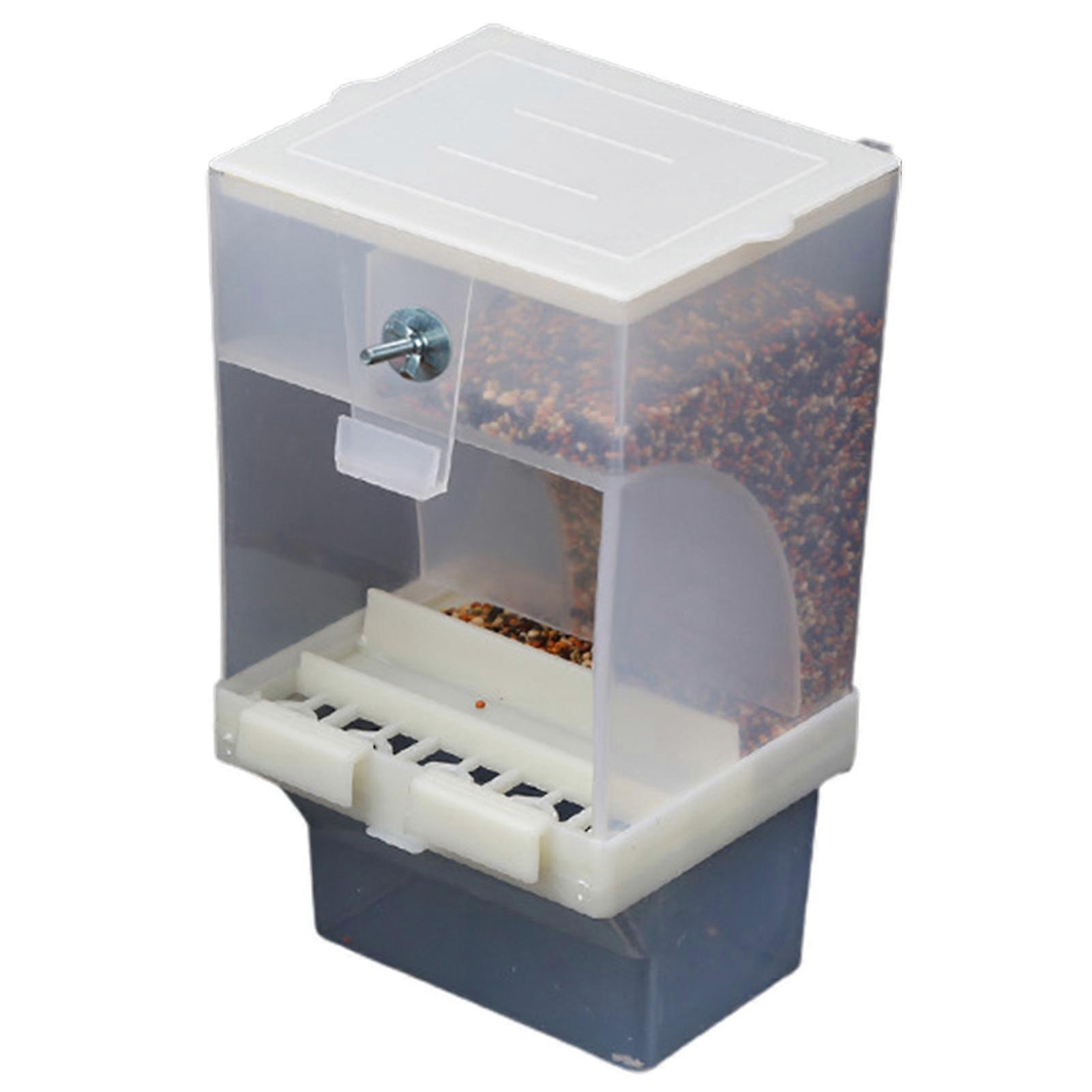 1 Set Transparent Plastic Bird Feeder - Removable and Hanging Design for Parrots - Ideal Garden Supply for Automatic Feeding